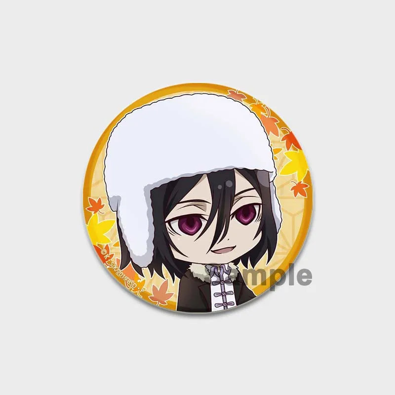 Anime Brooches Dazai Osamu Nakahara Chuya Lapel Pins Cartoon Cosplay Badges Backpack Souvenir Jewelry Gifts