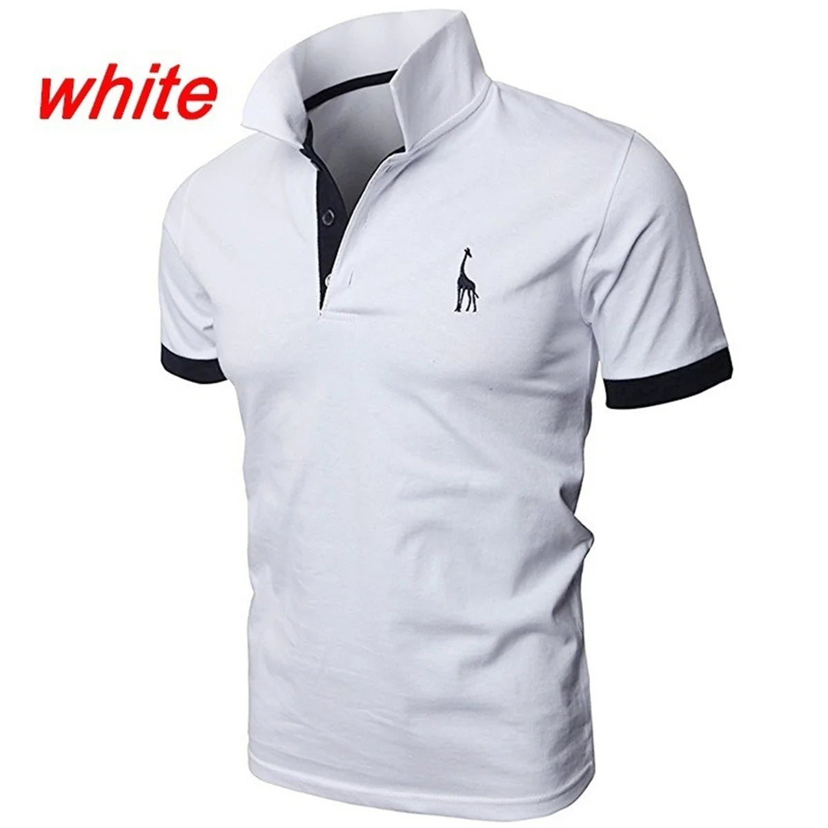 Fashion Cartoon Embroidery Polo Shirts for Men Casual Solid Color Slim Fit Mens Polos New Summer Fashion Brand Men Clothing