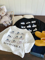 Children T-shirt Children's T-shirt 2025 Autumn New Product Boys and Girls Front and Back Printed Base Shirt Baby Round Neck T-shirt Trendy