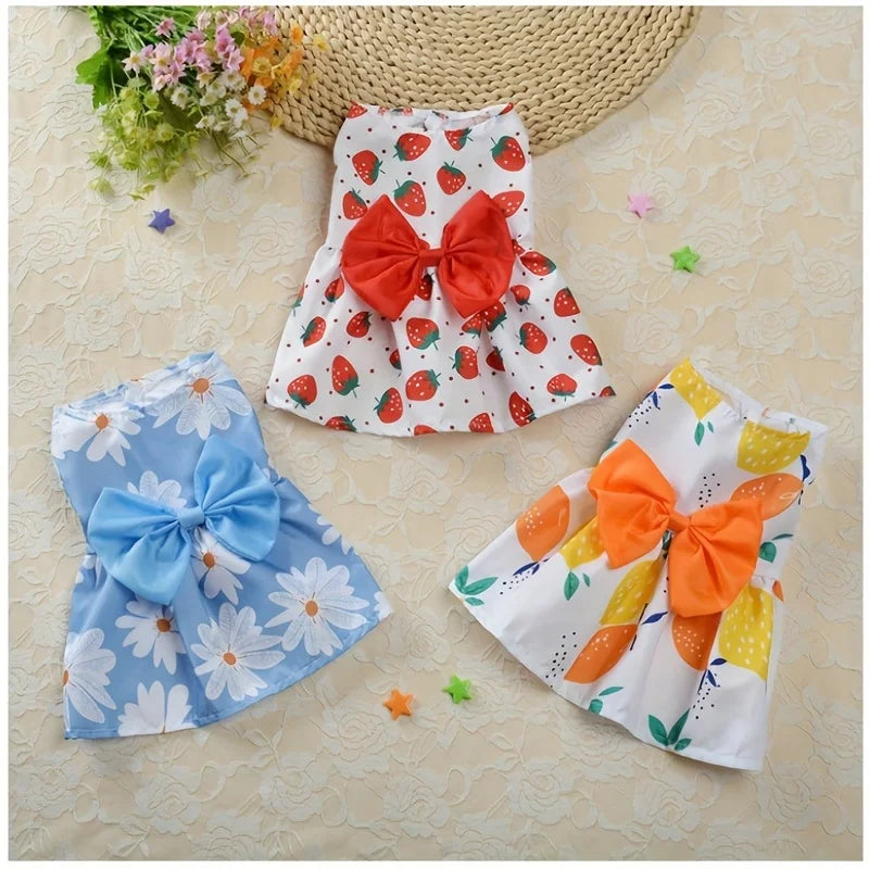 Pet Dresses ,Soft & Sleeveless Floral Outfit for Cats and Dogs, Perfect for Daily Wear & Special Occasions,Dog skirts