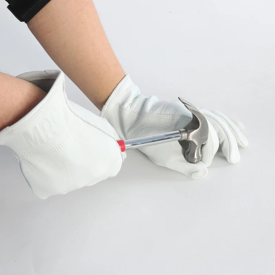 1 Pair Men Work Gloves Soft Cowhide Driver Hunting Driving Farm Garden Welding Security Protection Safety Mechanic Glove