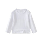 2025 Children T-shirt Boys Girls Tees Autumn Spring Cotton Long Sleeve White Shirt Kids Tops Baby Clothes