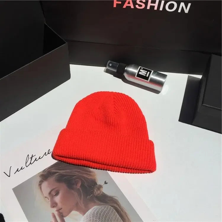 Beanies Women Solid Simple Winter Warm Cotton Knitted Womens Skullies All-match Trendy New Harajuku Chic Students Leisure Hats