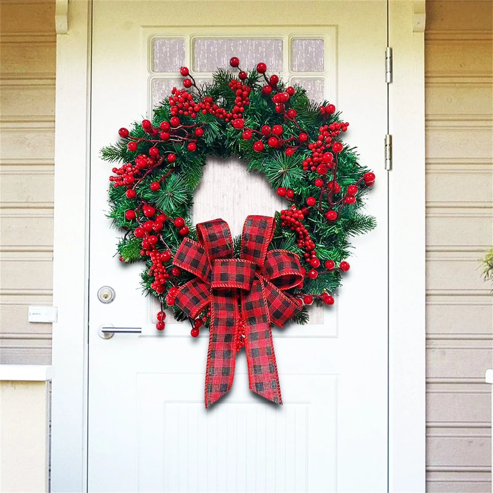 Christmas Wreaths Christmas Leaf And Berry Decoration Garland Wall Door Window Display Decoration Festive Decorative Supplies