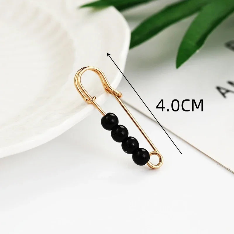 Broche Set Big Beads Fashion Clothing Brooches for Women Pearl Lapel Safety Sweater Coat Dress Pins Badge Buckle Accessories