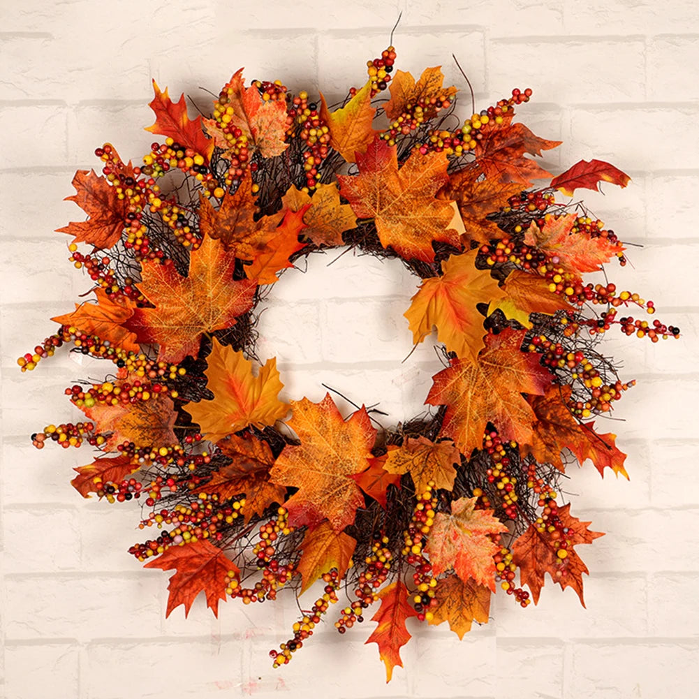 Door Decoration Autumn Decoration Christmas Celebration Weather Resistant Wreath For Seasons Festive Atmosphere