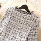 Women's Jackets  Women's Jacket Spring new Trendy Ladies Short Joker Temperament Small Fragrant Tweed Coat Tweed Coat Cardigan