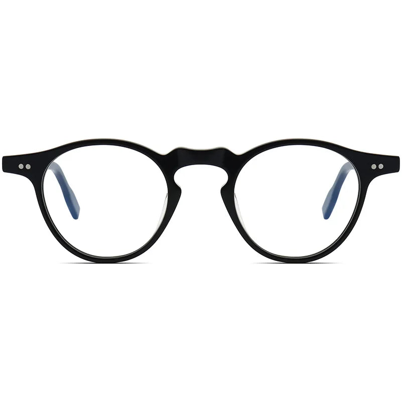 Fashion Retro Rivet Glasses For Men And Women High-Quality Plate Frames Trendy And Versatile Oval Frames With Transparent Lenses