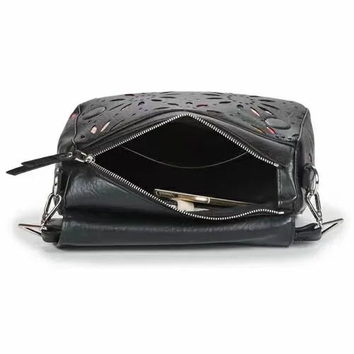 European, American, Spanish original single backpack, light luxury, fashionable hollow flower designer's large capacity backpack