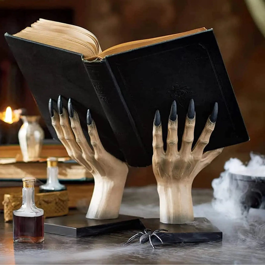 Halloween Bookends Decor Gothic Home Decor Bookends Shelves Unique Scary Monster Hand Book Ends Spooky Halloween Room Decor