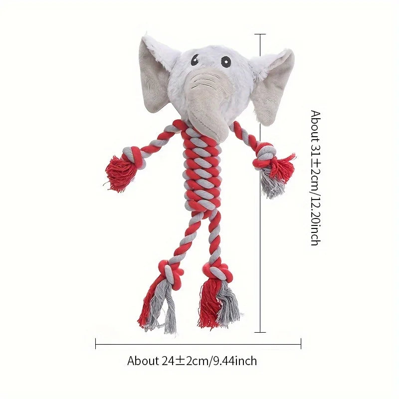1PC plush dog toy, cute animal shape, chew-resistant teether, pet toy