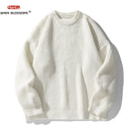 2023 Autumn Winter New Sweater Women's Men's  Green Knitted pullover Basic Solid Color Loose Black White Sweater Coats Warm Tops