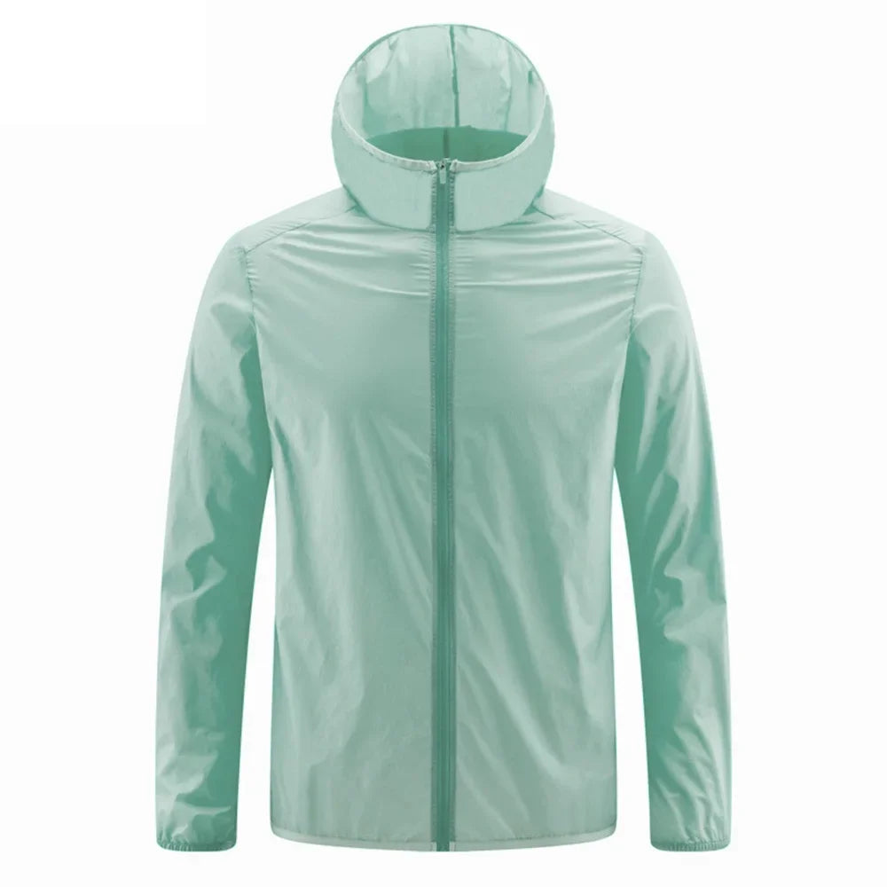 Summer Men's Sun Protection Clothing Lightweight Breathable Ice Silk Hooded Quick Dry Jacket Outdoor Anti-ultraviolet Skin Coat