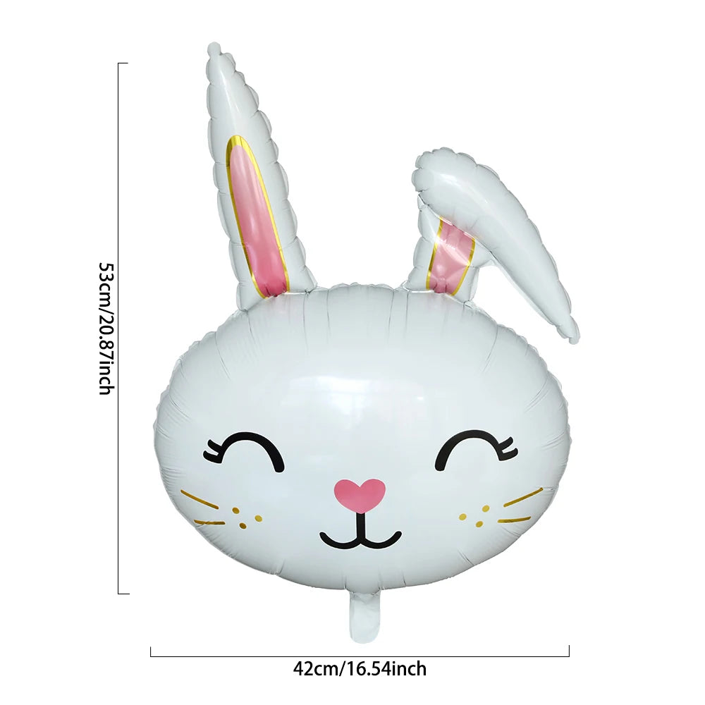 Easter Bunny Carrot Egg Foil Balloon Broken-shell Chicken Long eared Rabbit 4D Standing Balloon Happy Easter Party Deco Kid Gift