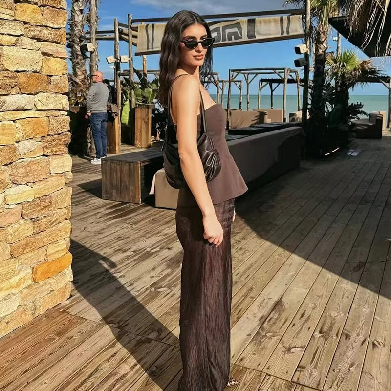 Tops Summer Women's 2025 New Tank Tops Elegant Fashion Tube Top Young Chic Women's Street Holiday Top