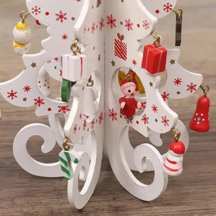 1 Pcs Decorations Creative Wooden Christmas Tree Ornament Home Desktop Party Decor New Year Kids Gifts Home Decoration Crafts