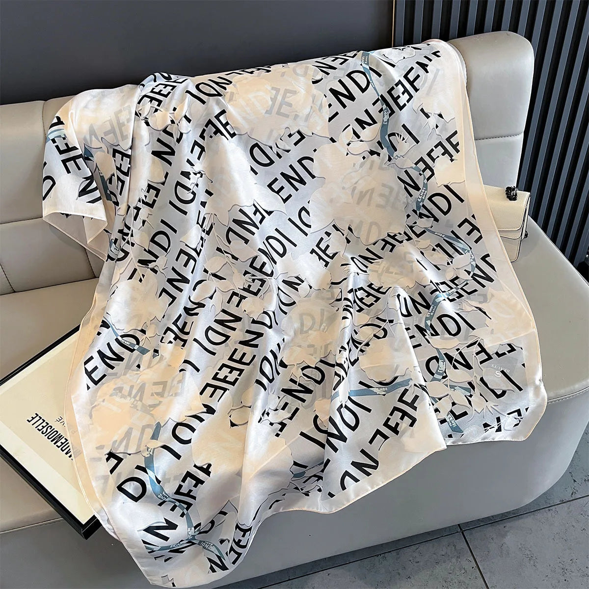 New Women Scarves Spring Summer Autumn Luxury Print Thin Light Satin Scarf Fashion Wrap Shawls 55 Colors Elegant Bandana Poncho