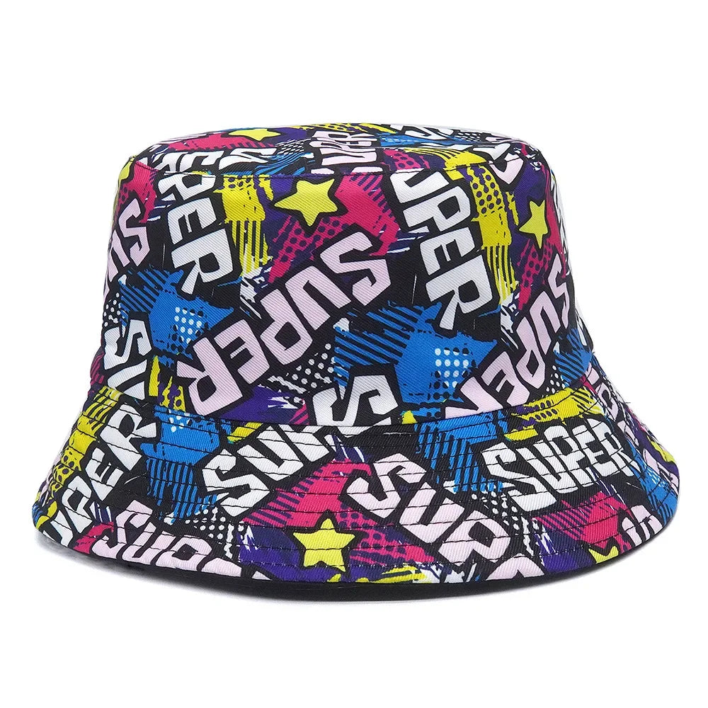 New Bucket Hats for Women Spring Summer Travel Versatile Design Print Retro Letter Men's Caps Panama Sun Hat