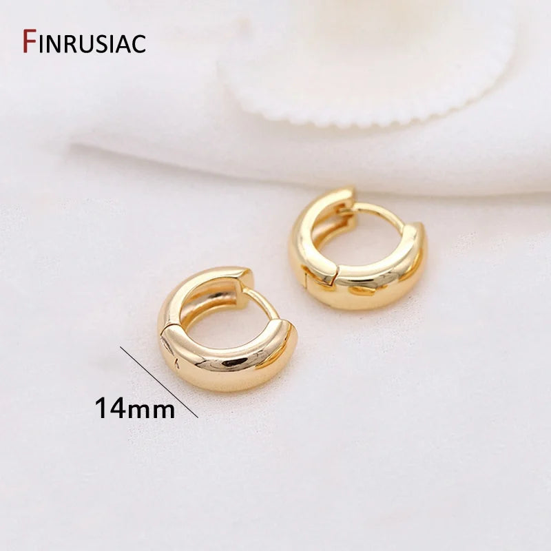 New Trendy Real Gold Plated Round Hoop Earrings For Women Girls Ladies Big Hoops Gold Circle Ring Earrings Party Gift