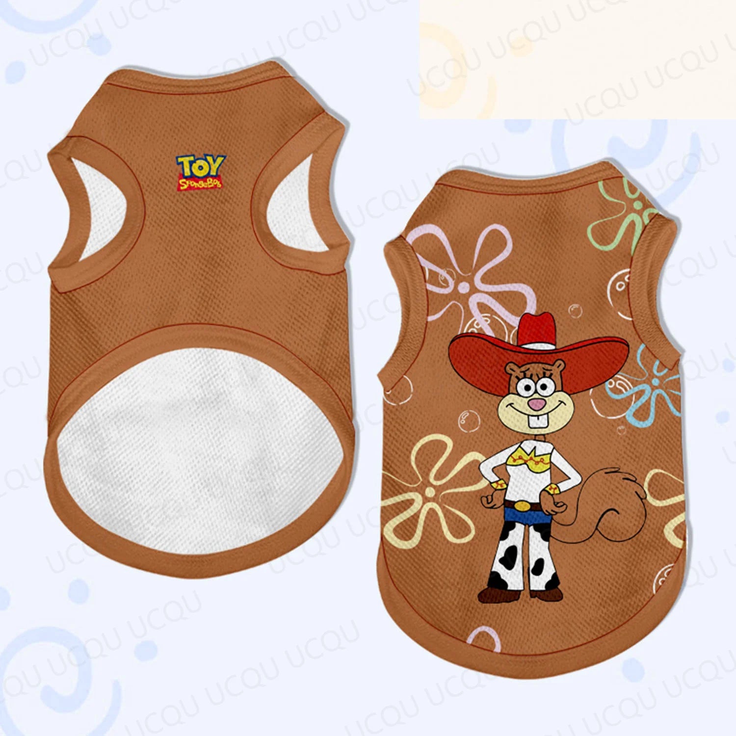 name-branded clothes SpongeBob x Toy Story Pet Vest – Cartoon Co-Branded Dog & Cat Clothes, Breathable Sleeveless Outfit, Oversized for All Sizes