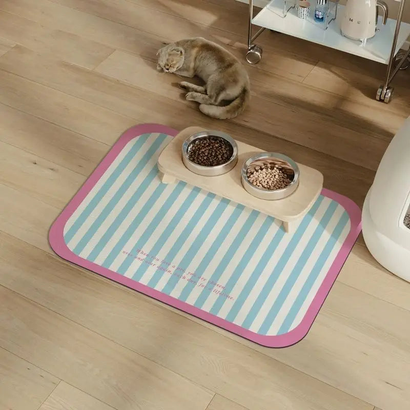 Pet Ins Fresh Pet Diatom Mud Meal Mat Cat Eating Mats Cat Dog Universal Anti Slip Water Absorbing Leak Proof Floor Mats Cats