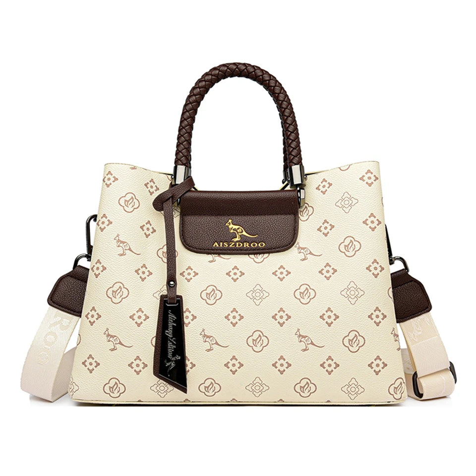 Elegant Women's Handbag Unique Handle Design Featuring a Stylish Pattern Spacious Interior  Adjustable Strap Functionality