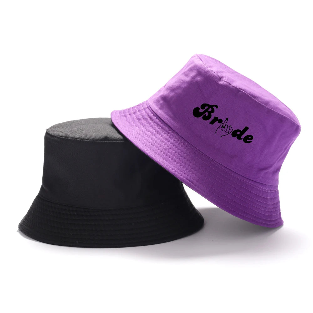 Bridal Bucket Hat Female Beach Pool Marriage Wedding Engagement Party Bridal Gift Travel Fashion New Fishing Cap Gift Wholesale