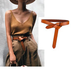 Designer Belts For Women High Quality Knot Soft Leather Long Waistband Female Waist Dress Coat Corset Wide Belt