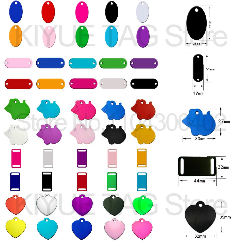 Custom Tags 100PCS Pet Supplies Custom Personalized Cat Collar Name Tag Custom Engraved Dog ID Tag Aluminum Pendant Accessories