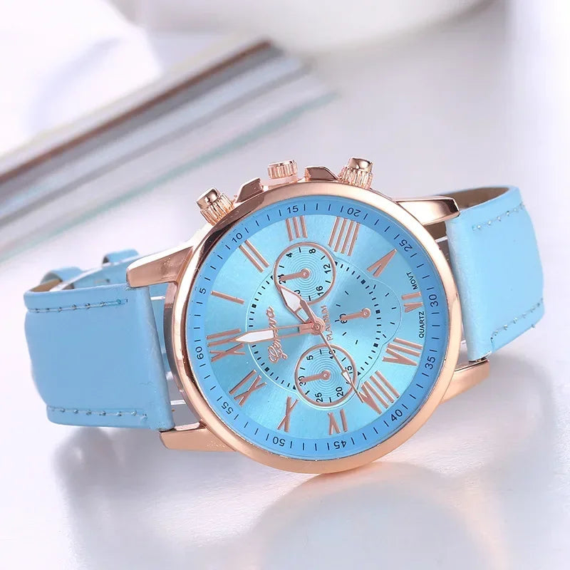 Luxury brand for women's leisure watches; top quality leather dress watches with simple design and water resistance.