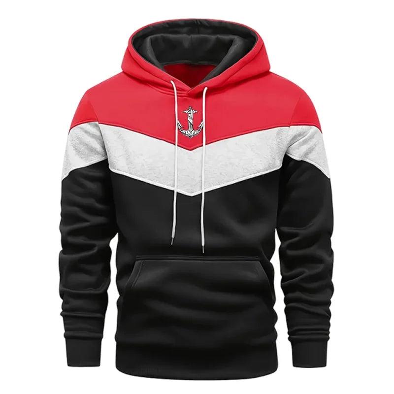 Versatile Men's Sweatshirts Sports Drawstring Hot Sales Autumn Winter Jogging Hoodies Outdoors Quality Casual Daily Tricolor Top