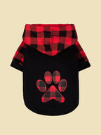 Pet Clothes for Dog Cat Puppy dog Hoodie Coat Plaid Paw Sweatshirt Dog Warm Outfits for Small Medium Dog for Daily Wear