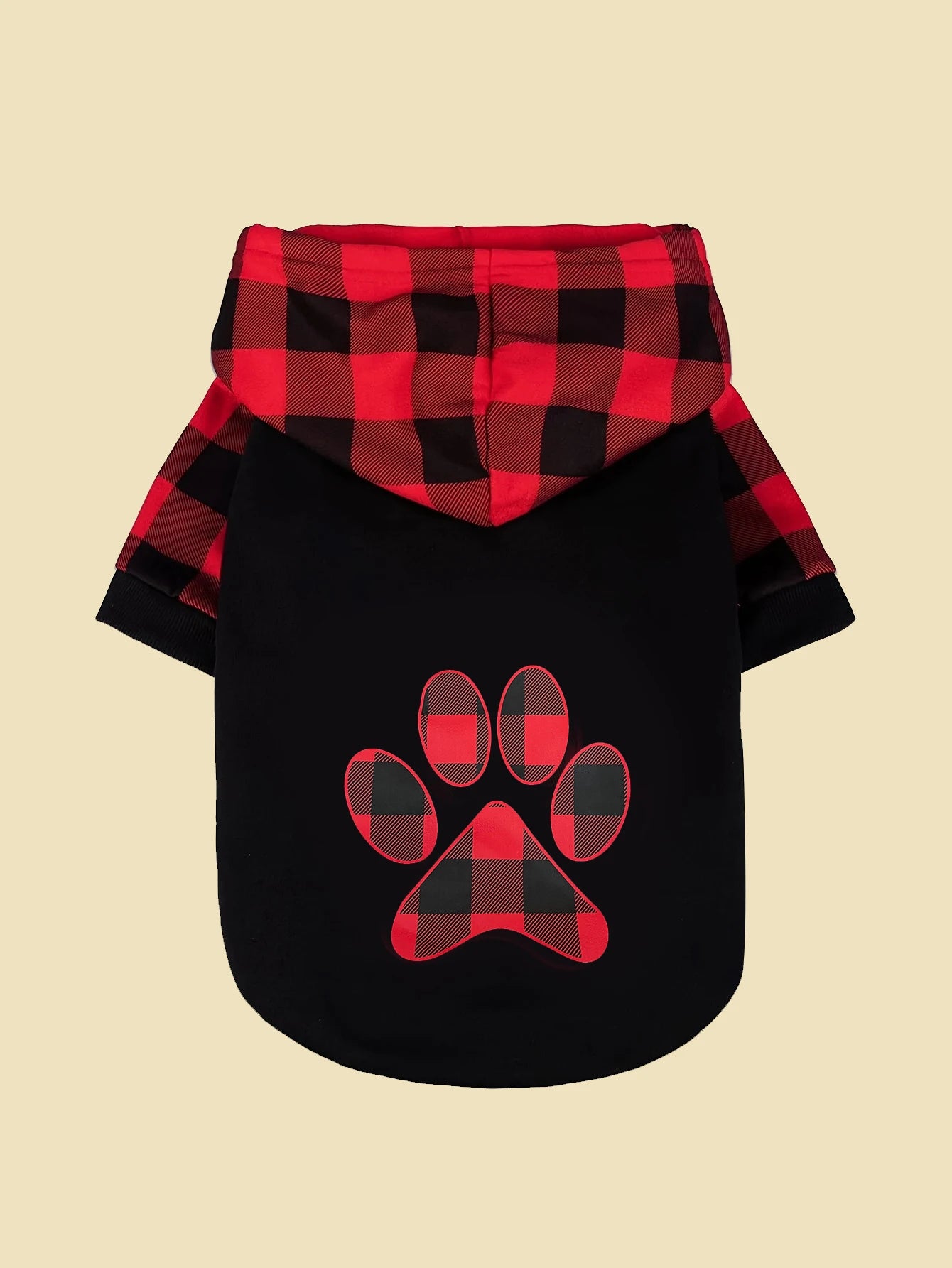 Pet Clothes for Dog Cat Puppy dog Hoodie Coat Plaid Paw Sweatshirt Dog Warm Outfits for Small Medium Dog for Daily Wear