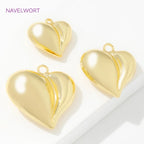 Pendants For Jewelry 18K Gold Plated Brass Heart Charms Pendants For Fashion Necklace Making Supplies DIY Jewelry Accessories