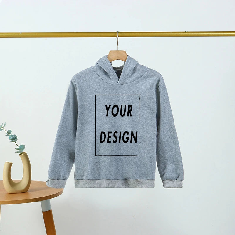 Children Hoodies Sweatshirts Kids Boys Girls Clothes Child Clothing Tops Spring Hoodie Pullovers For 4-14Ys Kid Your logo