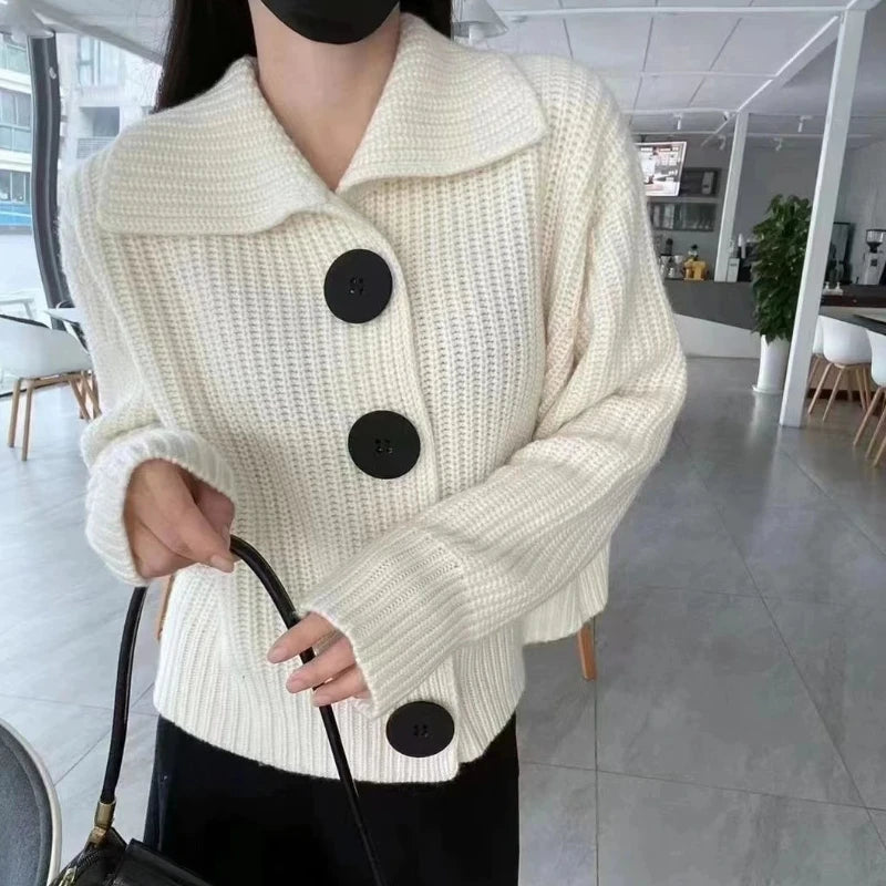 Women's Cardigans Spring Autumn Outerwear Solid Ladies Knit Sweaters Coat Y2k 2024 Trend Crochet Top Korean Fashion Casual Hot