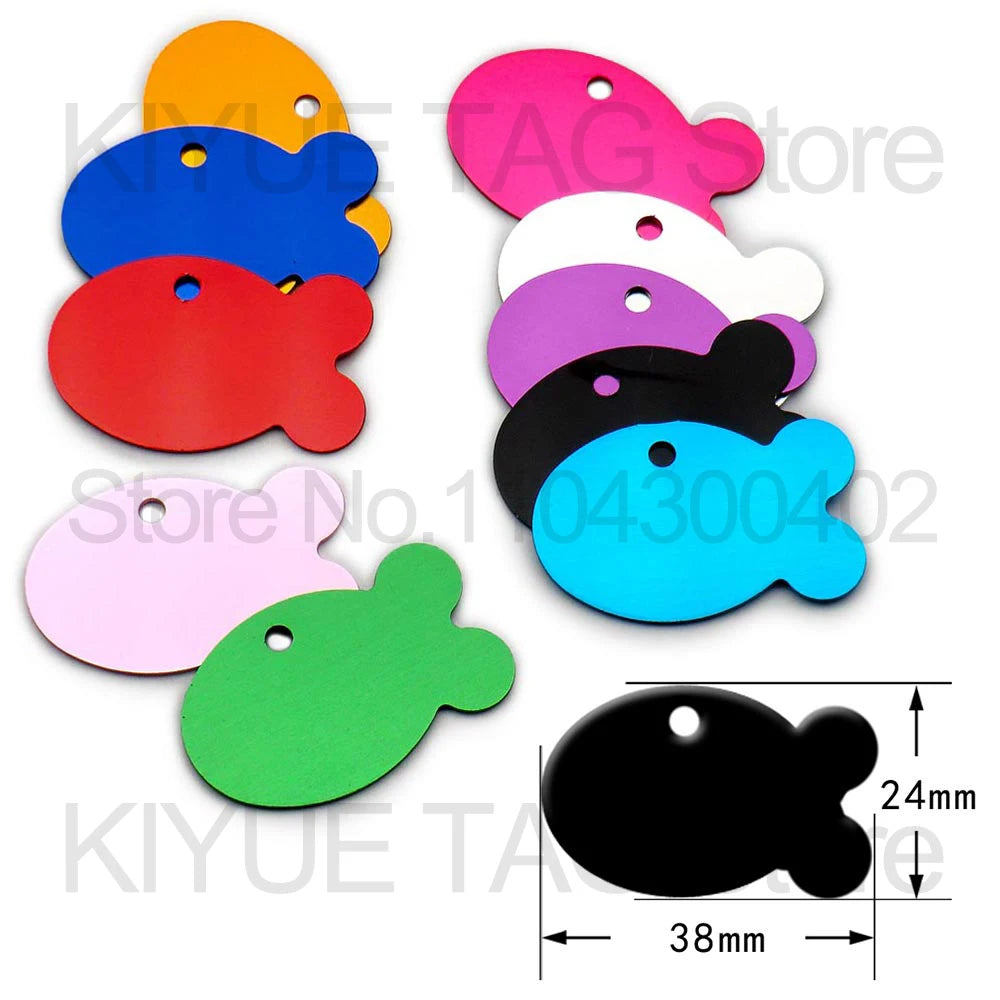 Custom Tags 100PCS Pet Supplies Custom Personalized Cat Collar Name Tag Custom Engraved Dog ID Tag Aluminum Pendant Accessories