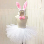 Easter Set Party  Girls Rabbit  Bunny Ear Headband Dress Skirt Bow Tie Tail Girl Birthday Halloween Costume Cosplay