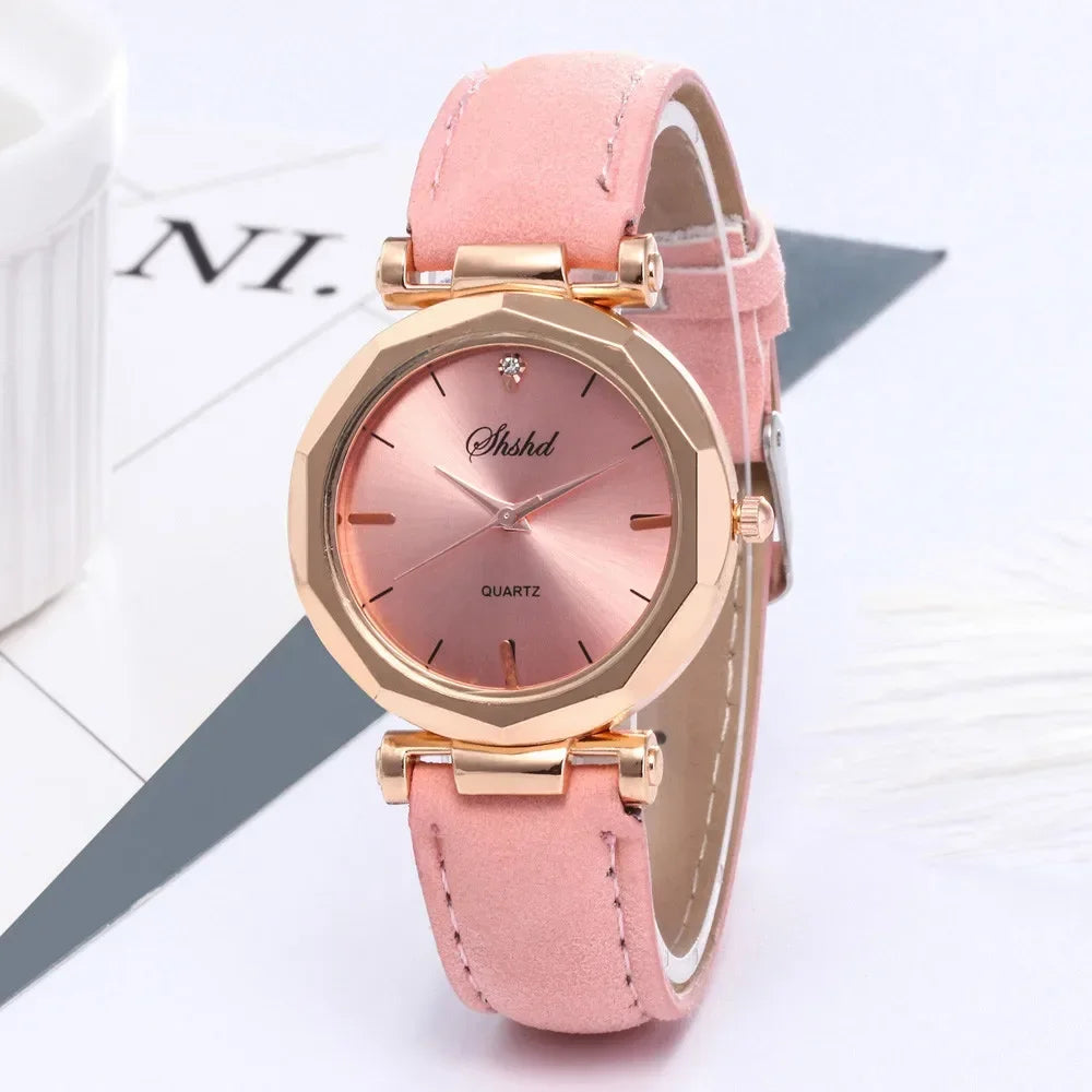 Casual Fashion Ladies Business Watch Women's Watches Women Leather Casual Watch Luxury Analog Quartz Crystal Wristwatch Relogio