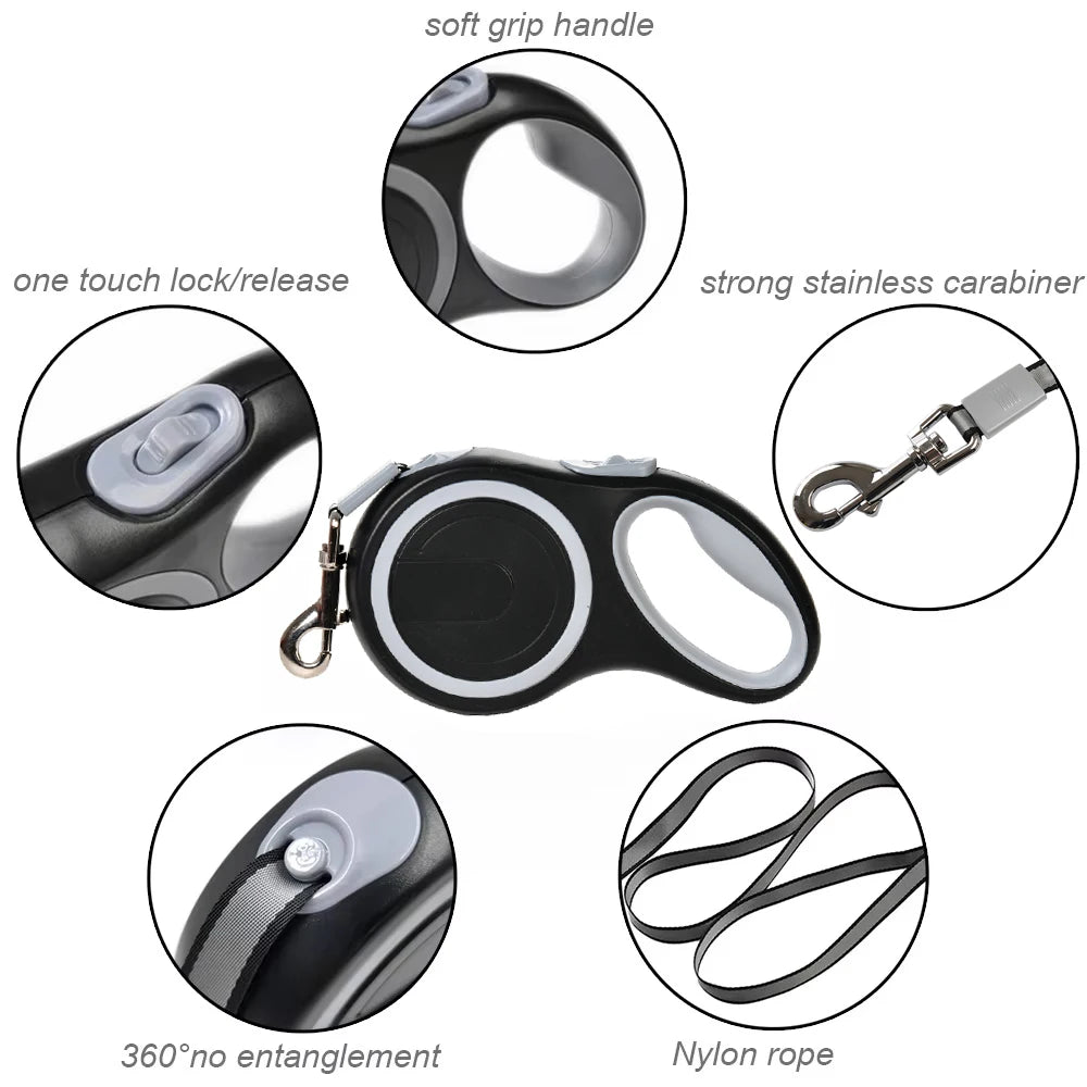 Pet Leash Long Strong Pet Leash For Large Dogs Durable Nylon Retractable Big Dog Walking Leash Leads Automatic Extending Dog Leash Rope
