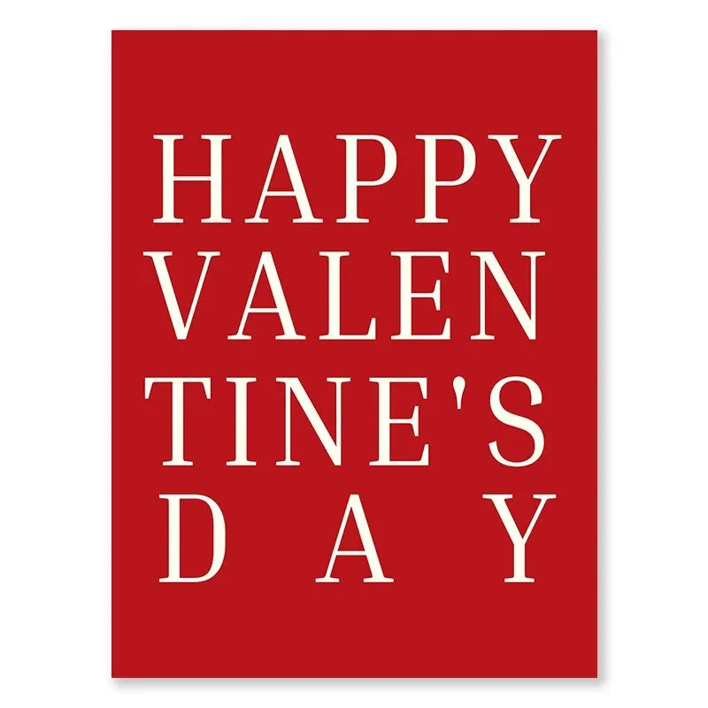 Valentine's Day Queue Gallery Printable Poster Vintage Romantic Wall Art Cute Pink Heart Canvas Painting Home Bedroom Decoration