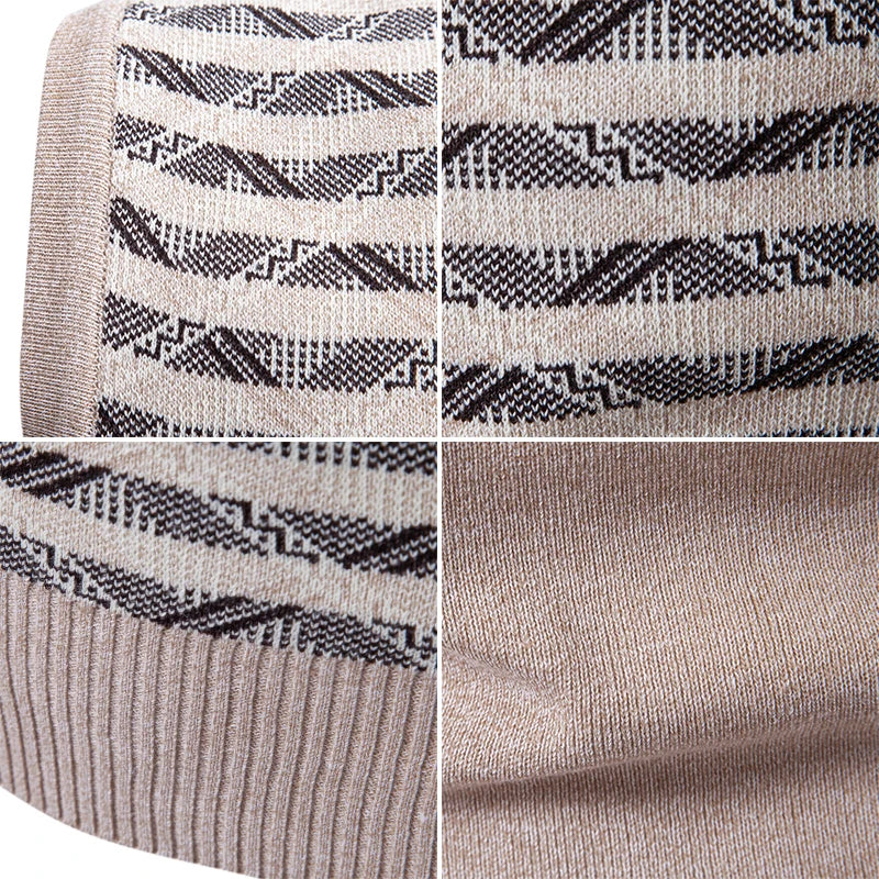 Men's Sleeveless Vest Sweater Casual Streetwear Knitted Pullover Vintage Waistcoat Sweater Top Striped Knit Clothing for Man