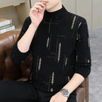 Autumn and Winter Sweaters for Men's Half Turtleneck Casual Trendy Inner Layer Base Knit Thickened Warm Winter Clothing