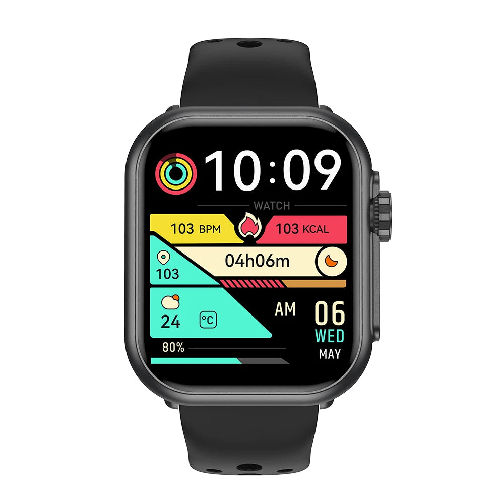 Smart Watch with 1.83-Inch Screen, 24-Hour Health Monitoring, Multiple Sports Modes, Information Reminders, Bluetooth Calling
