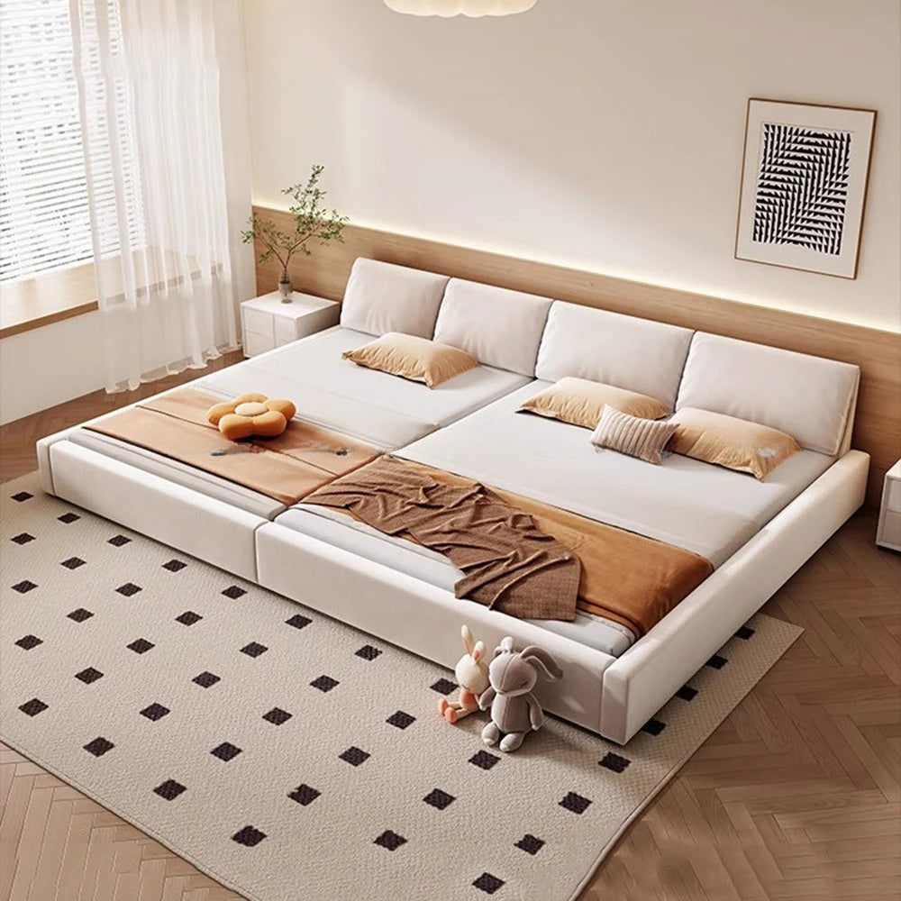 Bedroom Aesthetic Bed Modern Luxury Frame Rail Multifunctional Bed King Size Headboard Camarotes Para Dormitorio Furnitures