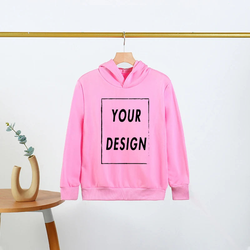 Children Hoodies Sweatshirts Kids Boys Girls Clothes Child Clothing Tops Spring Hoodie Pullovers For 4-14Ys Kid Your logo