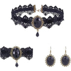 Sexy Gothic Chokers Crystal Black Lace Neck Choker Necklace Jewelry