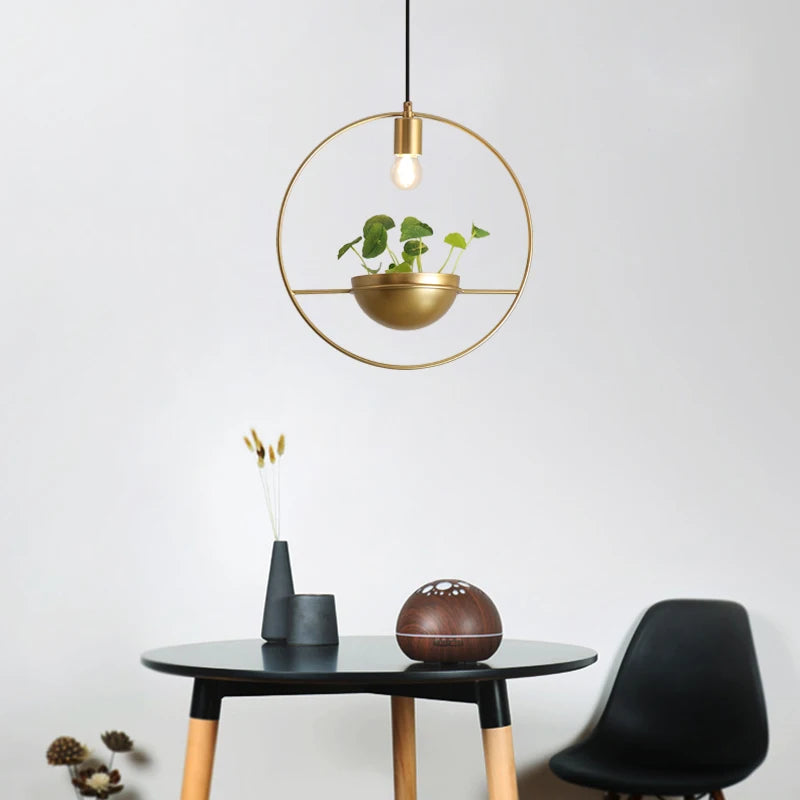 Modern Plant pendent  lamp Nordic Designer Copper pendant lights home decor  living room dining room coffee shop light