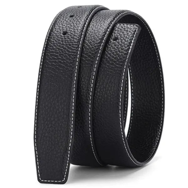 Luxury leather belt for men smooth surface double-sided usable top layer cowhide no buckle 3.8 wide without buckle belt