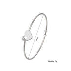 Bangles for Women Romantic Heart Shape Slim Stainless Steel Bracelet Women's Personality Jewelry Party Accessories wholesale